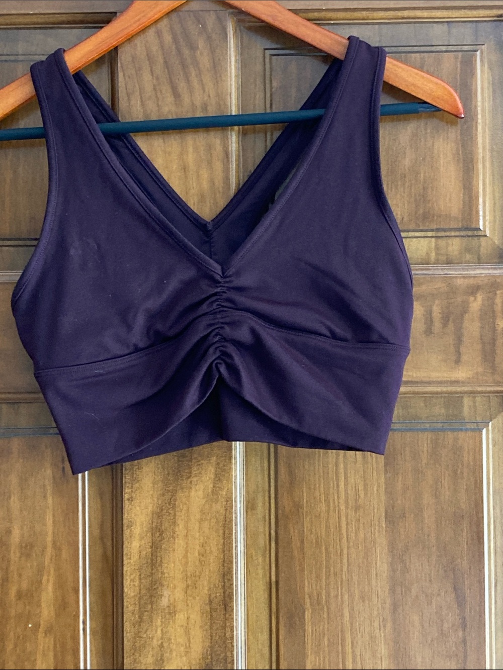 ALO Yoga Purple Ruched Front Sports Bra
